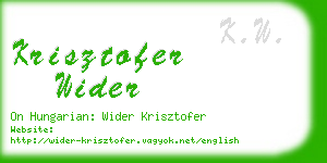 krisztofer wider business card